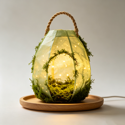Natural Green Moss Hanging LED Night Light