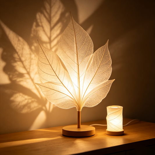 Natural Vein Leaf Shadow Projection Table Lamp