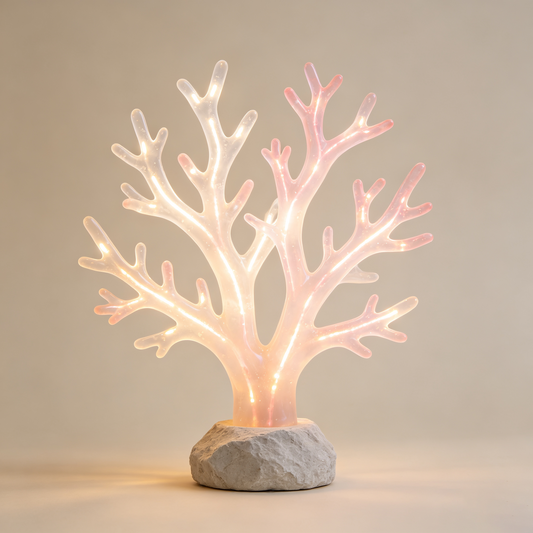 Gradient Pink Translucent Coral Table Lamp
